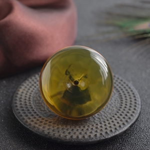 墨西哥蓝珀平安扣吊坠