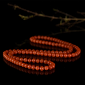 8mm柿子红南红108佛珠