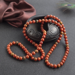 9mm铁皮包浆料红南红多圈手串