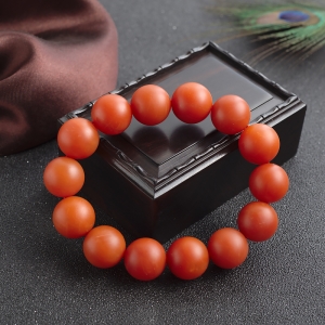 16mm柿子红南红单圈手串