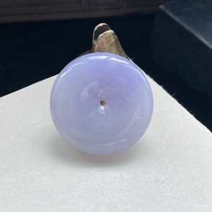 糯种紫罗兰翡翠平安扣吊坠