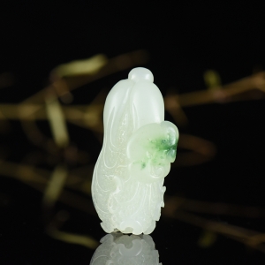 山料和田翠青玉白菜吊坠