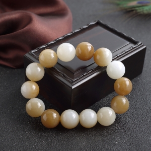 15mm山料和田玉单圈手串