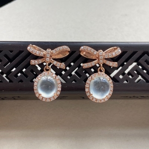 18K冰种翡翠耳钉