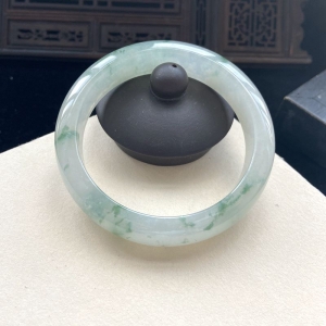 55mm冰种飘花翡翠平安镯
