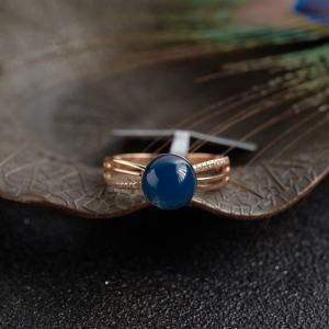 18K天空蓝多米蓝珀戒指