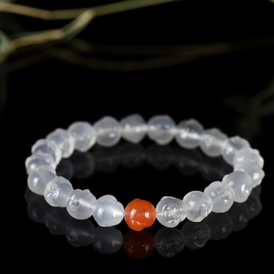 冰飘南红弥勒佛单圈手串