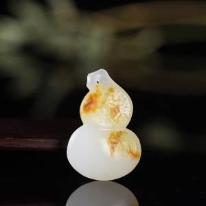 籽料和田白玉福禄吊坠