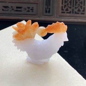 糯种红翡生肖鸡小摆件