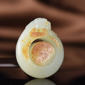 籽料和田白玉貔貅扳指