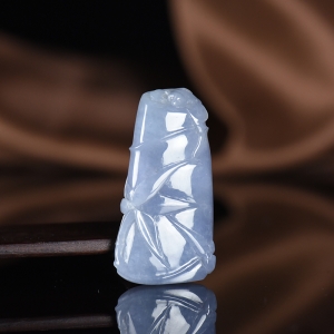 糯种紫罗兰翡翠节节高吊坠