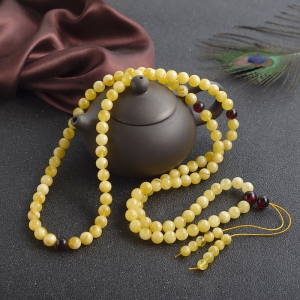 8mm白花蜜蜡108佛珠