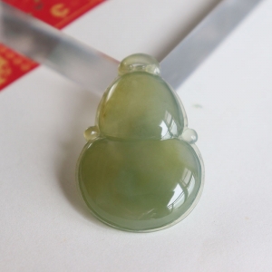 糯冰种黄翡翡翠福禄吊坠