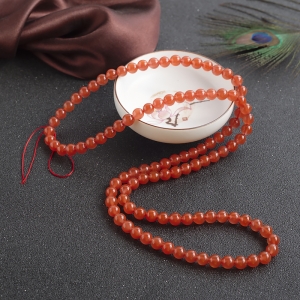 7.5mm冰红南红108佛珠