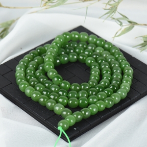 山料和田碧玉老形珠108佛珠