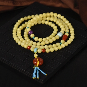 5.5mm白花蜜蜜蜡108佛珠