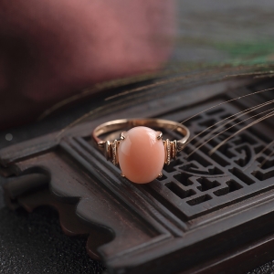 18K深水珊瑚戒指