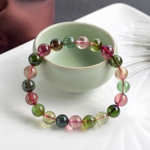 9mm彩虹碧玺单圈手串