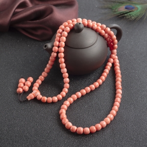 MOMO珊瑚桶珠108佛珠