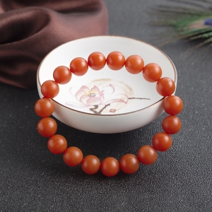 10.5mm柿子红南红单圈手串