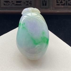 糯种三彩翡翠福瓜吊坠