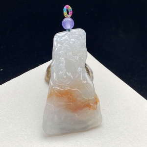 糯冰种红翡一品青廉吊坠