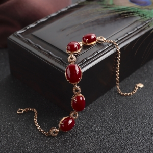 18K阿卡牛血红珊瑚手链
