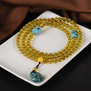 6mm墨西哥蓝珀108佛珠