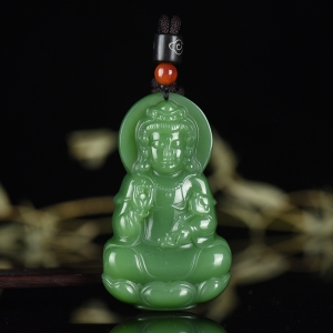 山料和田碧玉观音吊坠