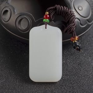 山料和田白玉无事牌吊坠