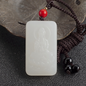 山料和田白玉观音吊坠