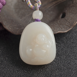 山料和田白玉弥勒佛吊坠