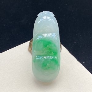 糯种豆绿翡翠福豆吊坠