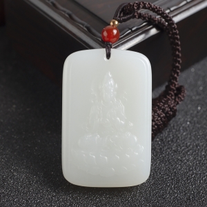 山料和田白玉观音吊坠