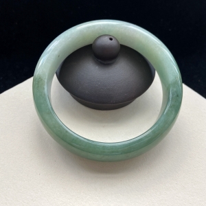 52mm糯种油青翡翠平安镯