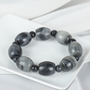 籽料和田玉青花转运珠单圈手串