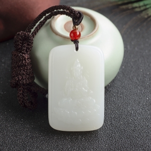 山料和田白玉观音吊坠