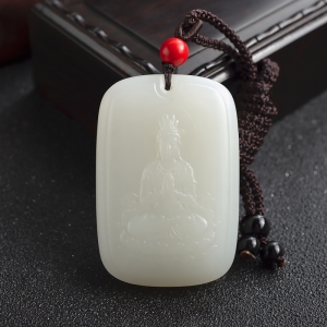 山料和田白玉观音吊坠