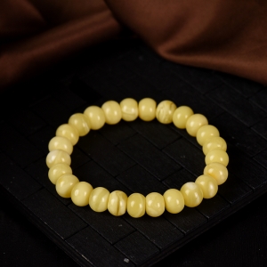 白花蜜蜜蜡算盘珠单圈手串