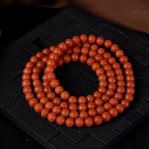 6mm柿子红南红108佛珠