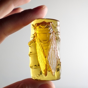 墨西哥蓝珀一鸣惊人吊坠