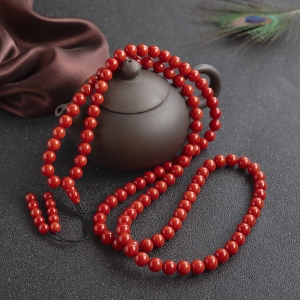 8mm沙丁珊瑚108佛珠