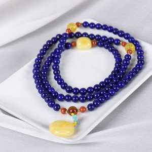 5.5mm深蓝色青金石多圈手串