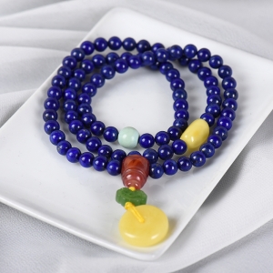 6mm深蓝色青金石多圈手串