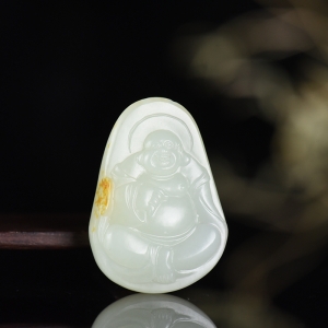 籽料和田白玉弥勒佛吊坠