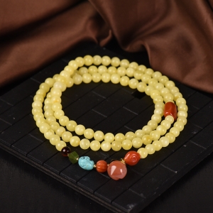 6mm白花蜜蜜蜡108佛珠