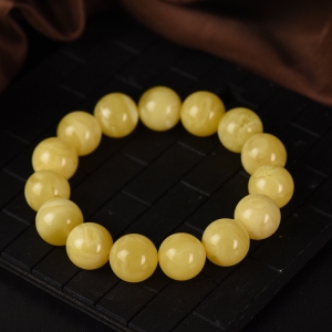 14mm白花蜜蜜蜡单圈手串