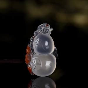 冰飘南红福禄吊坠