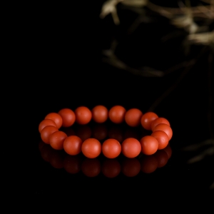 10mm柿子红南红单圈手串