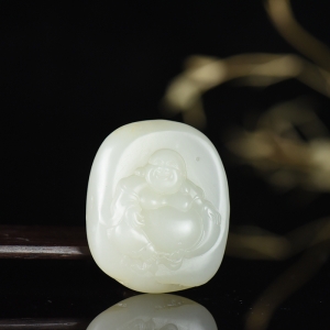 籽料和田白玉弥勒佛吊坠